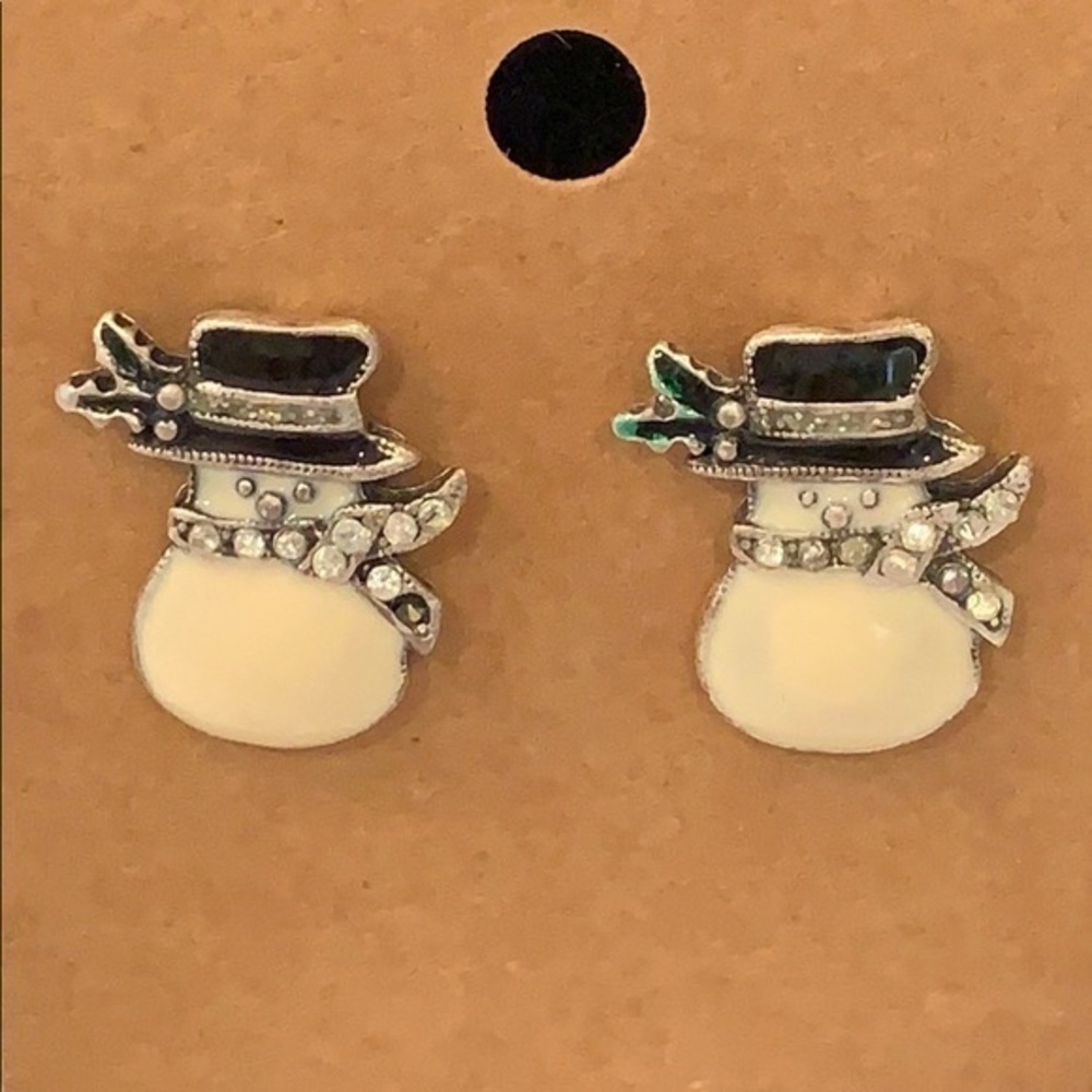 💐5/25 TC silver enamel snowman winter